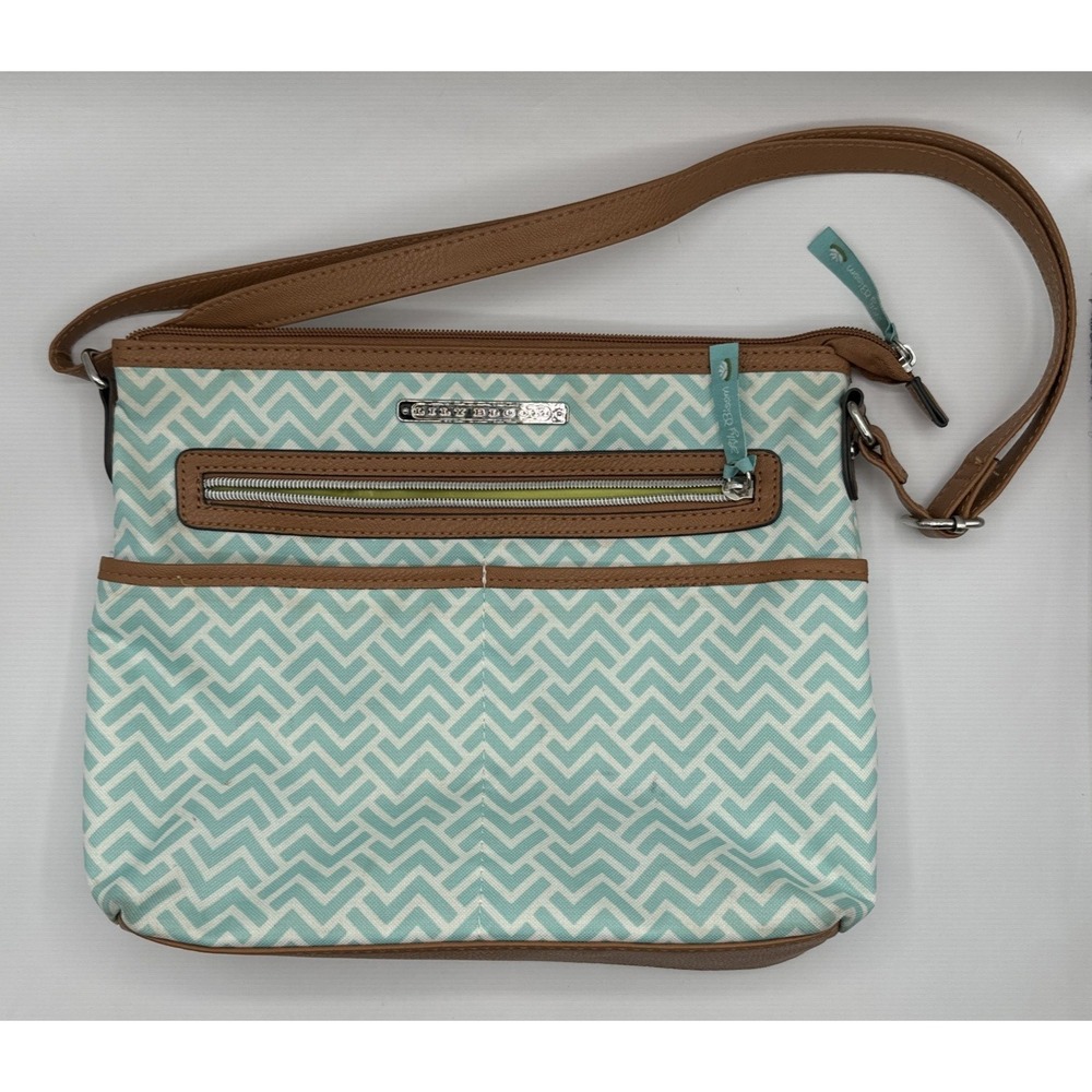 Lily Bloom Small Messenger Cross bodyβ Shoulder Bag DENISE Geo Tile Teal
